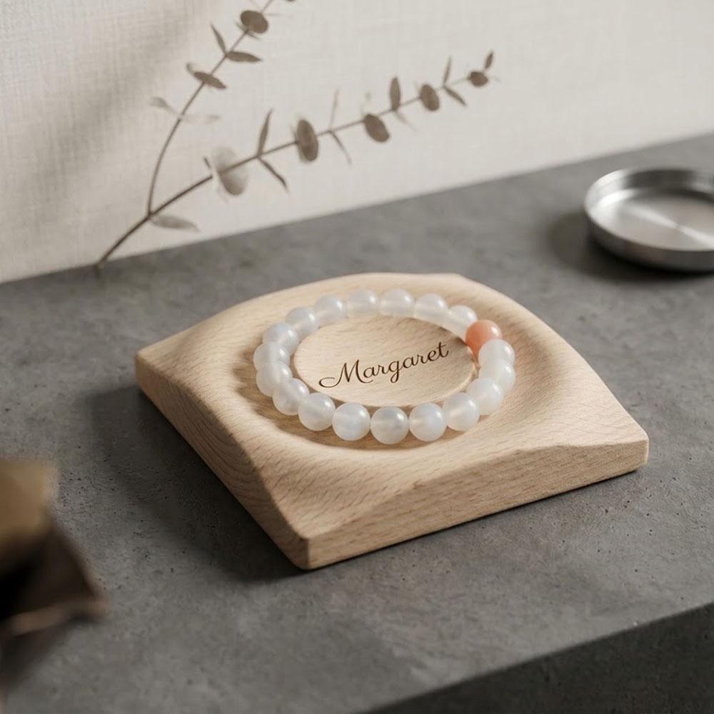 Custom Logo Wood Bracelet Display Stand, Minimalist Jewelry Holder