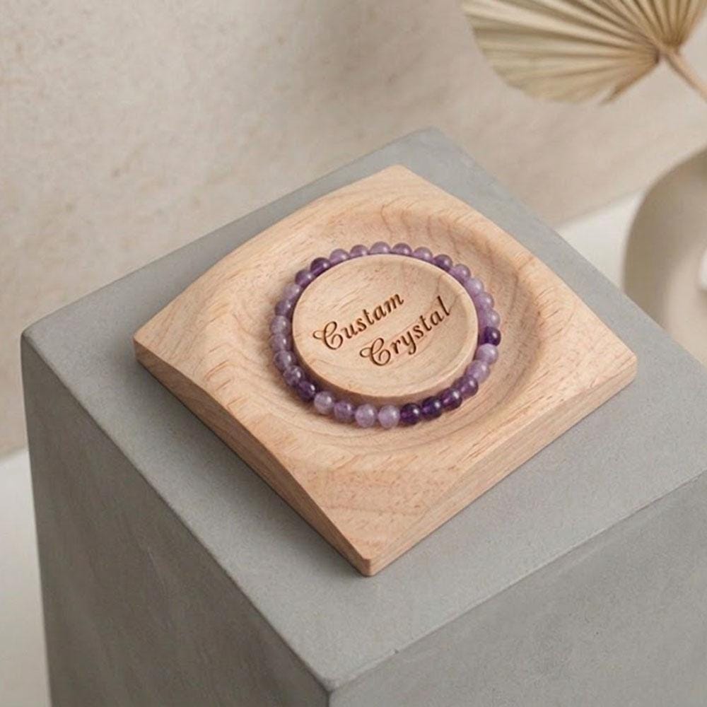 Custom Logo Wood Bracelet Display Stand, Minimalist Jewelry Holder