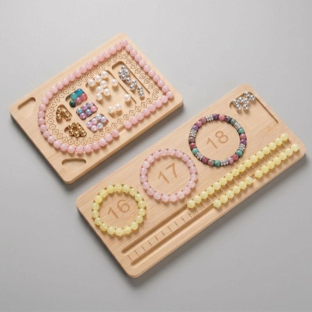 Wooden Bracelet Design Board, Jewelry Making Sizing Tray, Bead Organizer Tool