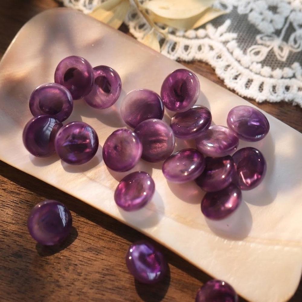 Shimmering Pearlescent Buttons, Tatting Lace Connectors, Jewelry Making Supplies (Pack of 6)