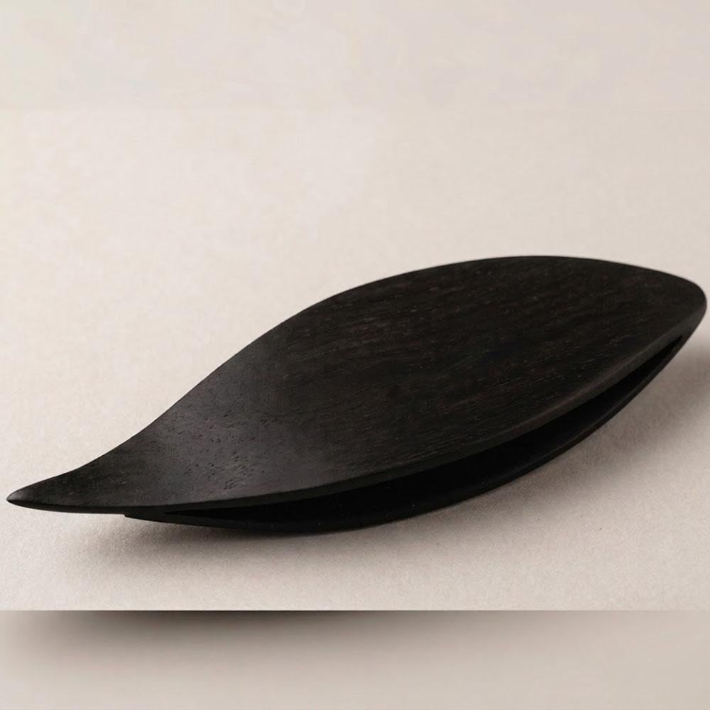 Hand Carved Ebony Wood Lace Shuttle, Tatting Weaving Tool, Artisan Craft Supply