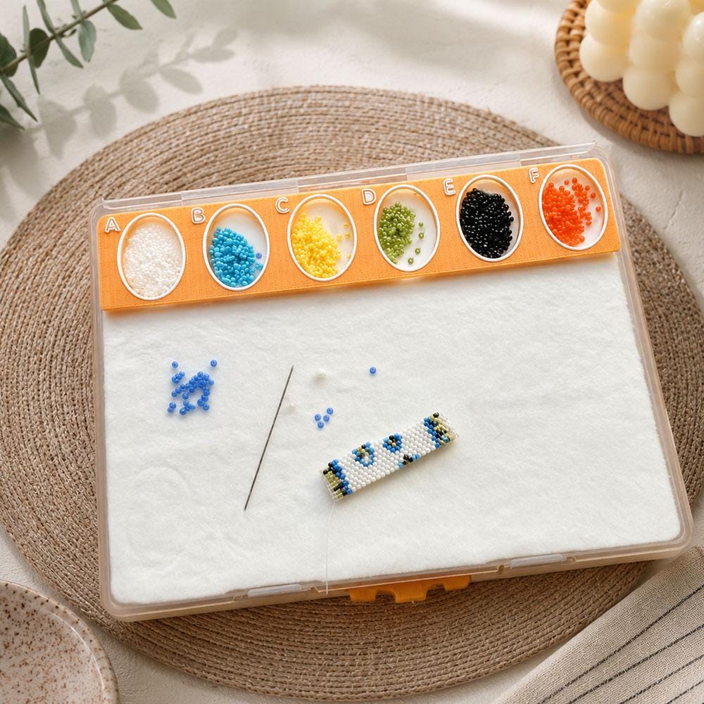 Bead Storage Tray with Lid, Craft Preservation Box, Portable Beading Palette
