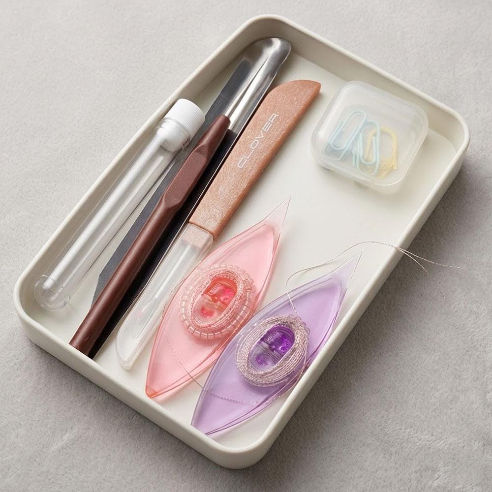 Slim Tatting Tool Organizer Tin, Pocket Craft Storage Box, Travel Kit