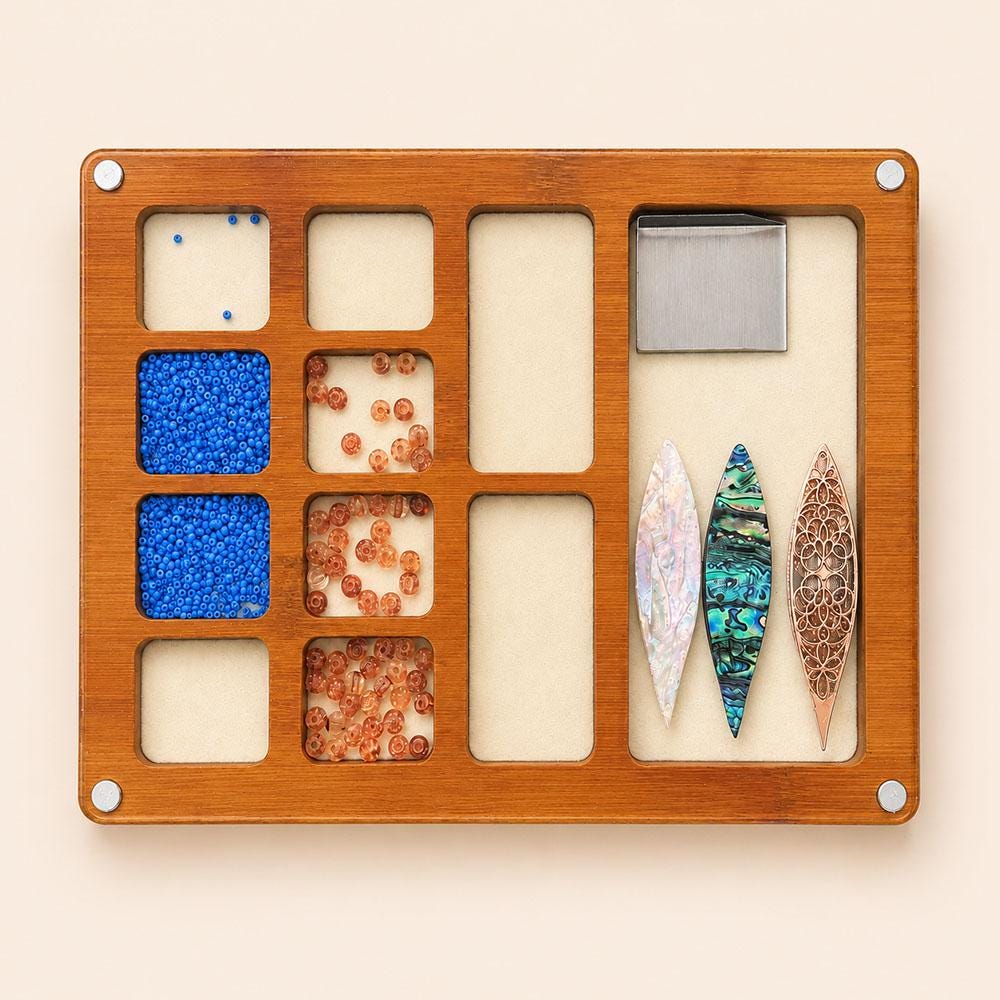 Wooden Jewelry Making Tools, Bead Storage Box, Gift for DIY Craft Lovers