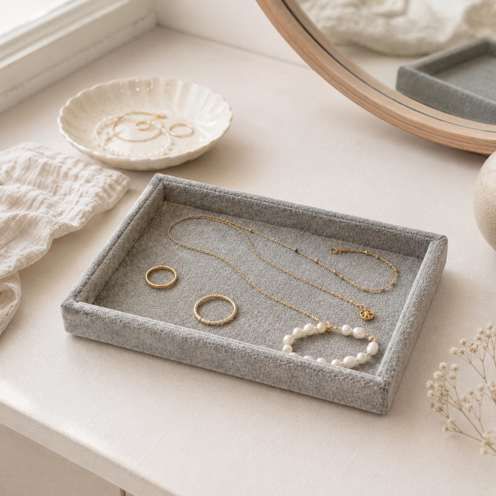 Rectangle Velvet Bead Tray, Jewelry Making Organizer, Bracelet Charm Craft Supplies