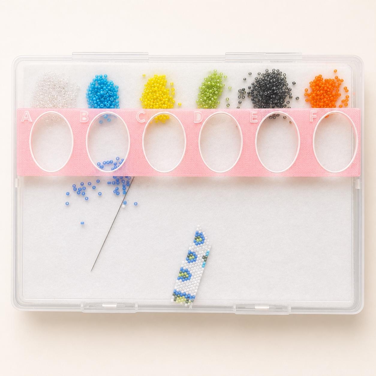 Bead Storage Tray with Lid, Craft Preservation Box, Portable Beading Palette