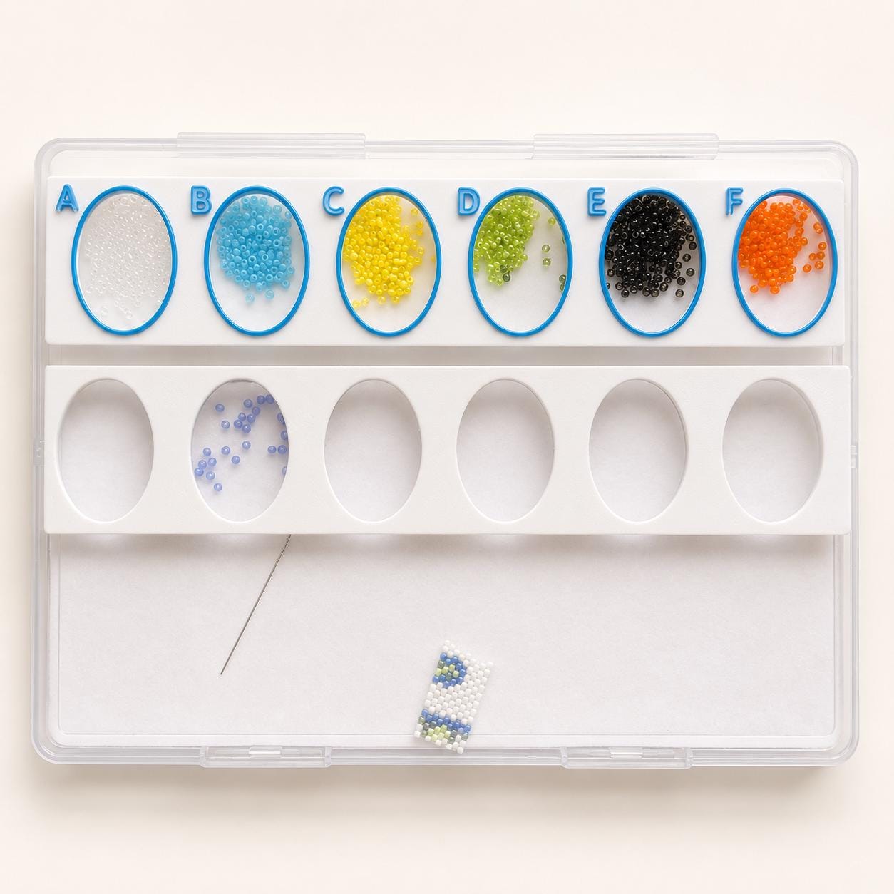 Bead Storage Tray with Lid, Craft Preservation Box, Portable Beading Palette