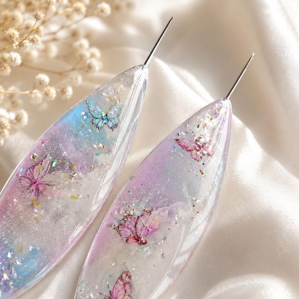 Butterfly Tatting Shuttle, 0.4mm Ultra-Fine Hook, Handmade Lace Making Tool