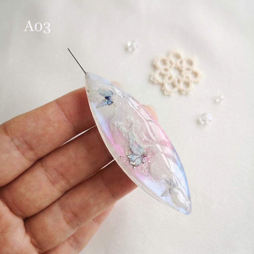 Butterfly Tatting Shuttle, 0.4mm Ultra-Fine Hook, Handmade Lace Making Tool
