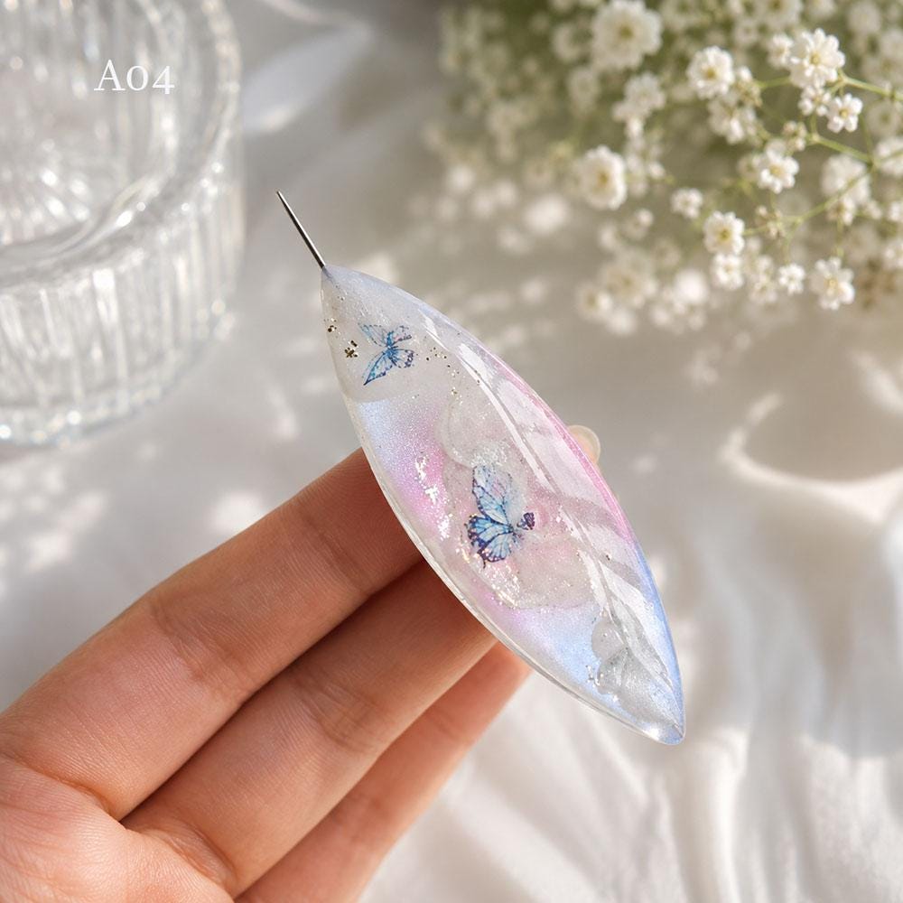 Butterfly Tatting Shuttle, 0.4mm Ultra-Fine Hook, Handmade Lace Making Tool