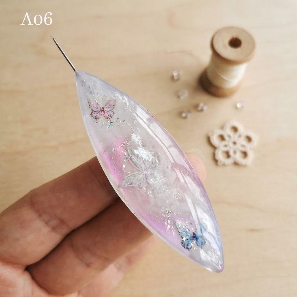 Butterfly Tatting Shuttle, 0.4mm Ultra-Fine Hook, Handmade Lace Making Tool