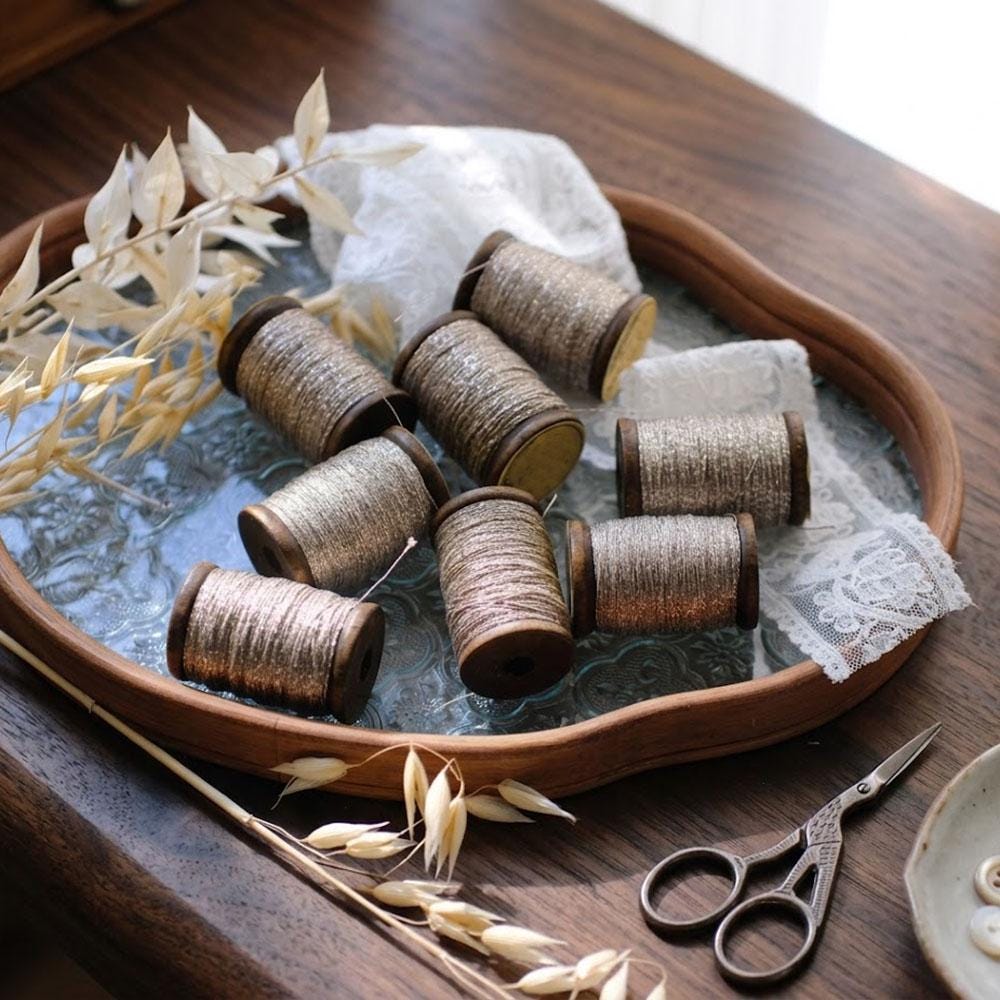 Metallic Tatting Thread, 70m Spool,Tatting Crafting Supply