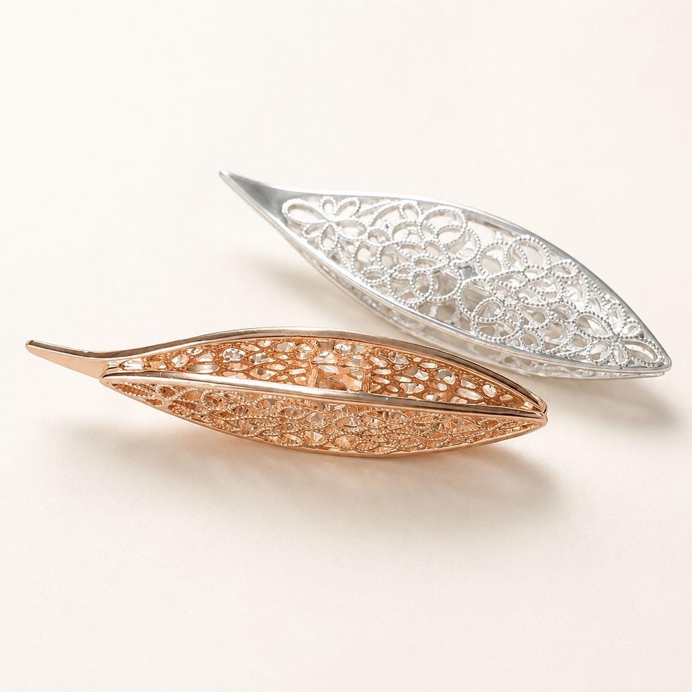 Vintage Style Metal Tatting Shuttle, Filigree Lace Making Tool, Rose Gold/Gold/Silver