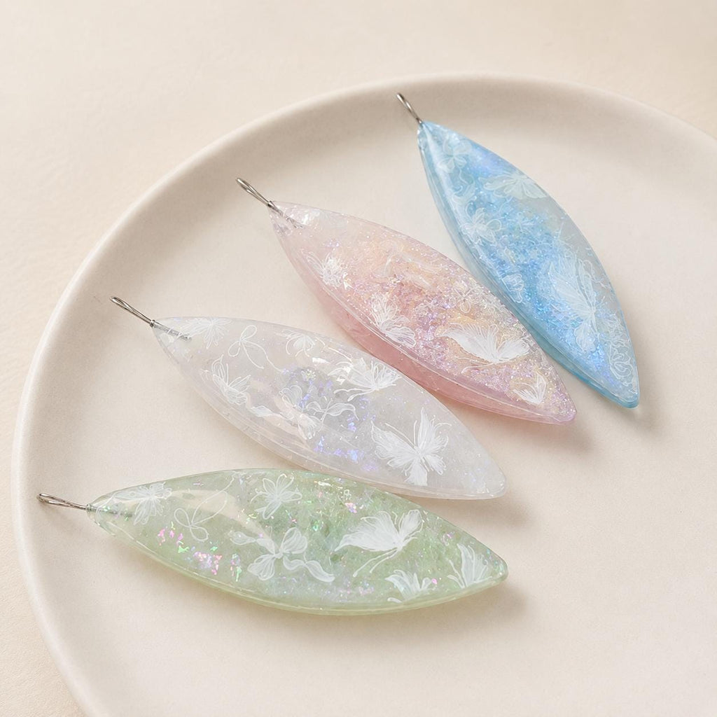 Butterfly Resin Tatting Shuttle With 0.4mm Ultra-Fine Hook, Handmade Lace Making Tool