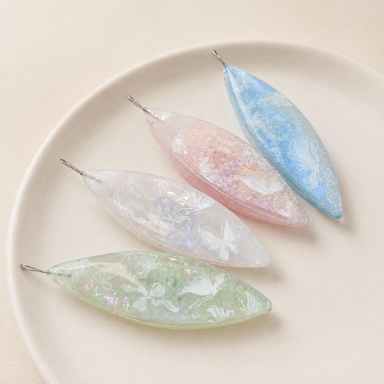 Butterfly Resin Tatting Shuttle With 0.4mm Ultra-Fine Hook, Handmade Lace Making Tool
