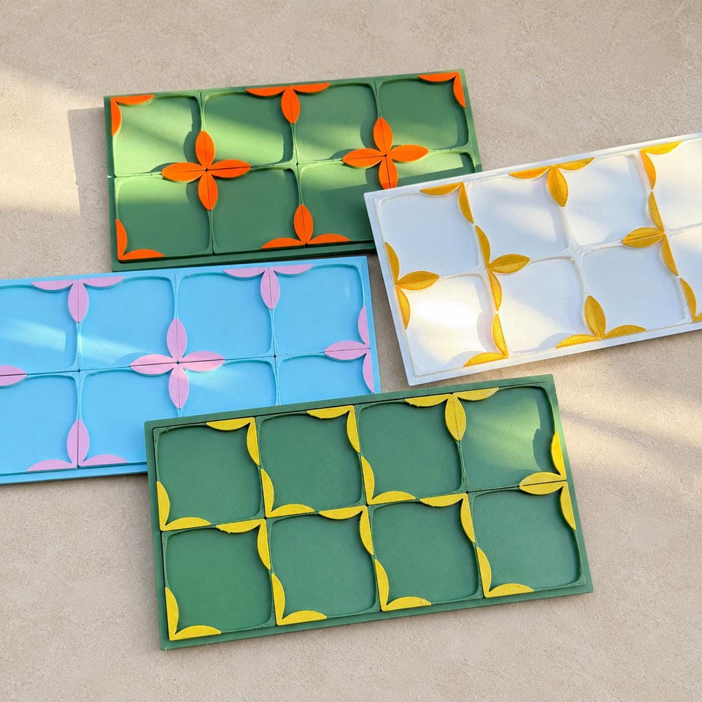 3D Printed 8-Section Floral Leaf Beading Tray,Compact Craft Work Tray