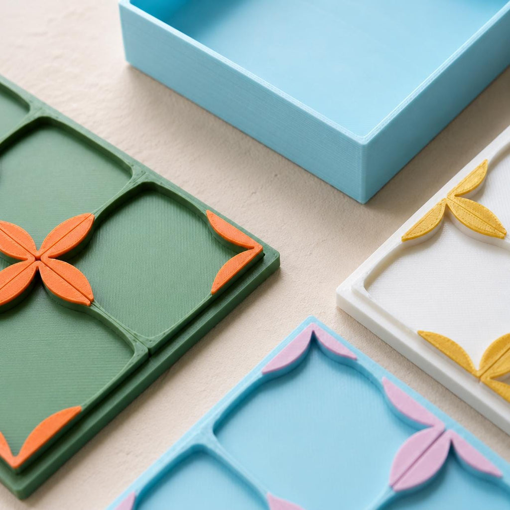 3D Printed 8-Section Floral Leaf Beading Tray,Compact Craft Work Tray