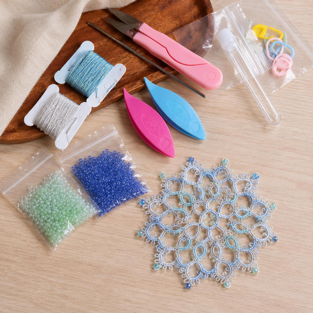 Beginner Shuttle Tatting Kit, Lace Making Starter Set with Tatting Tools