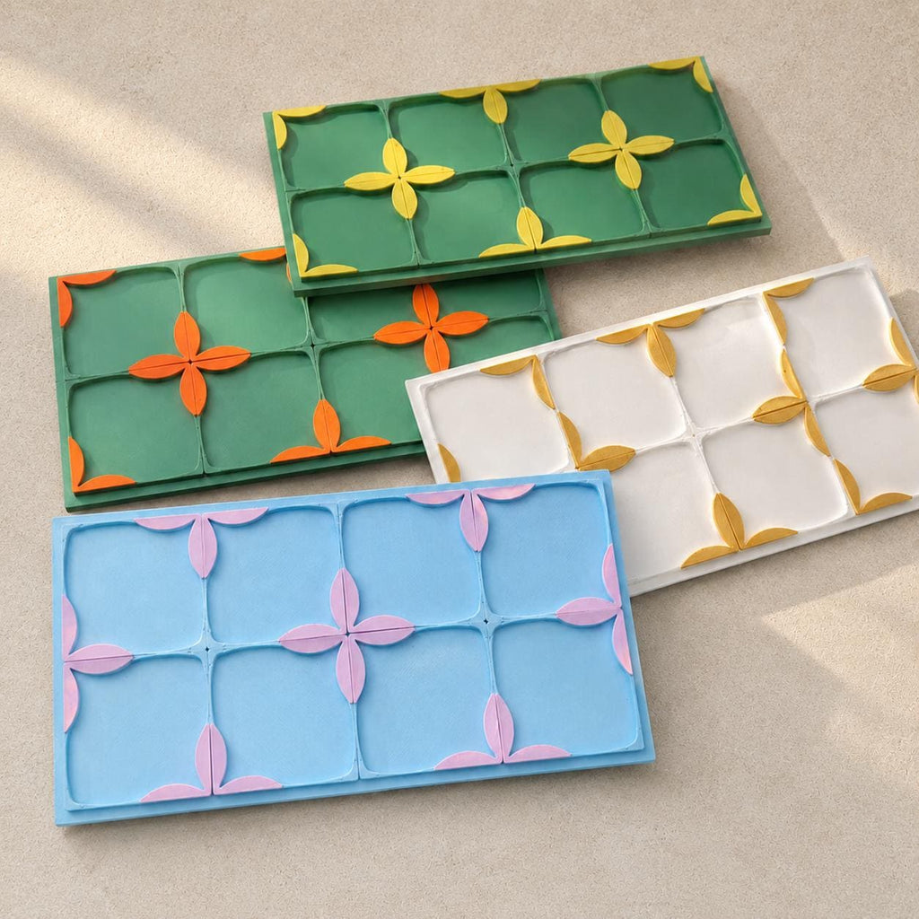 3D Printed 8-Section Floral Leaf Beading Tray,Compact Craft Work Tray