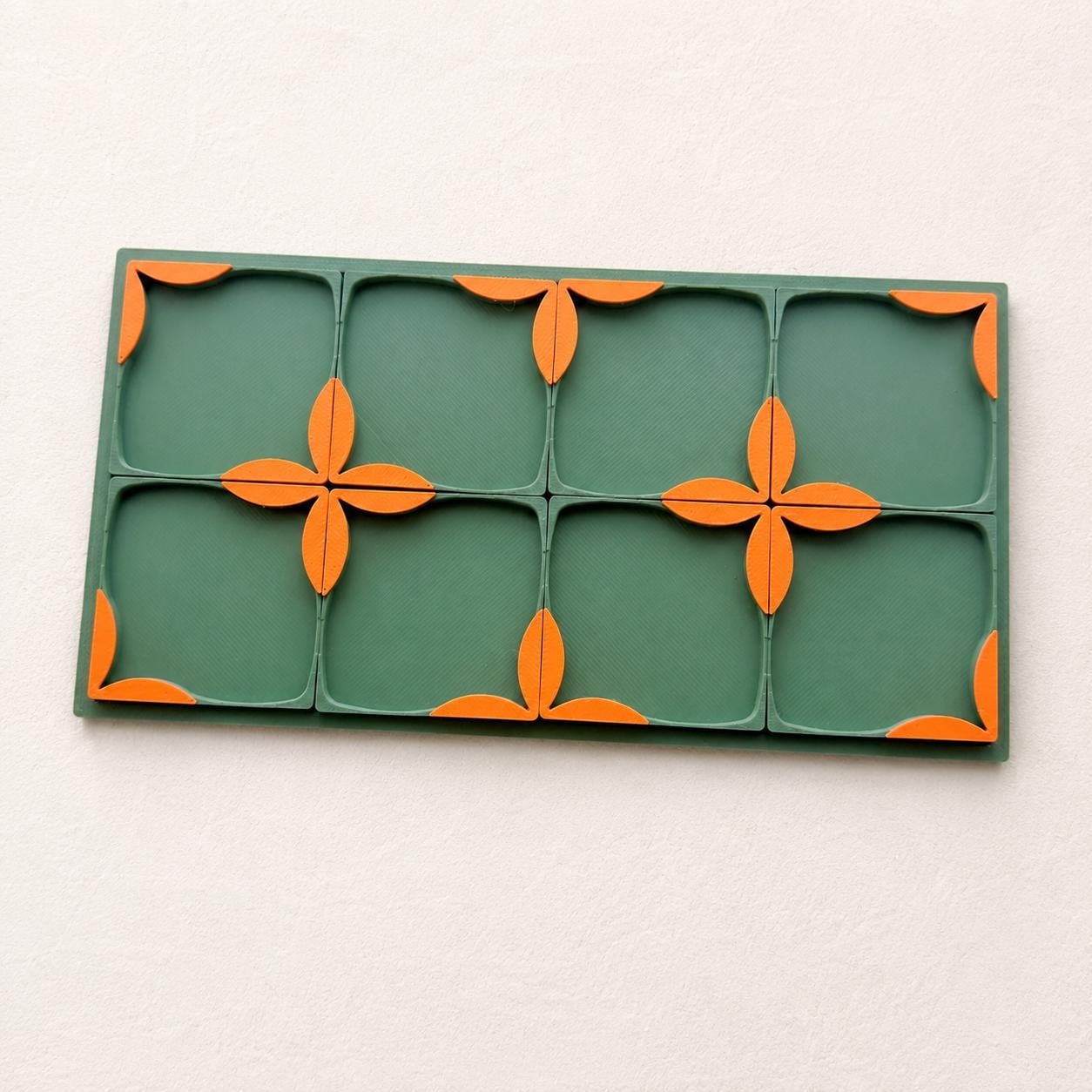 3D Printed 8-Section Floral Leaf Beading Tray,Compact Craft Work Tray