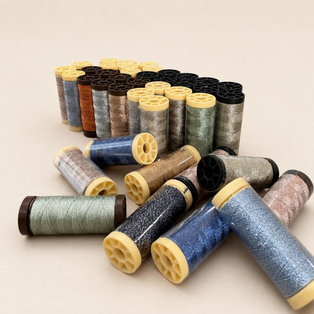 Metallic Tatting Thread Sample Spool,  Silver-Coated or Lace Blend Thread for Shuttle Tatting Jewelry