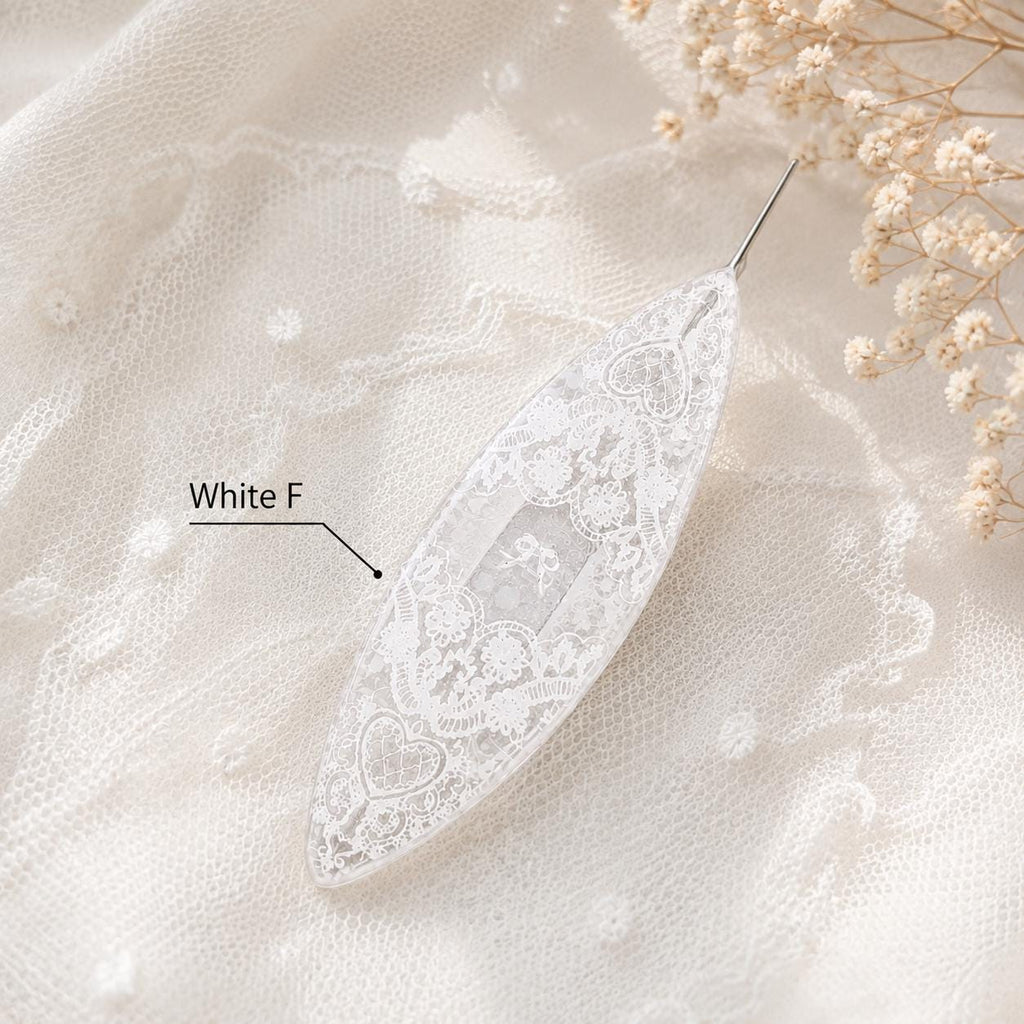 Lace Pattern Tatting Shuttle with 0.4mm Fine Hook, Clear or Black Frivolite Tool for Lace Making