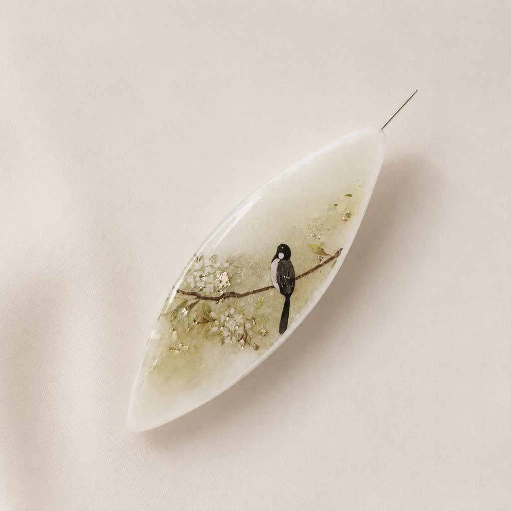Botanical Tatting Shuttle with 0.4mm Fine Hook for Frivolite Lace Making
