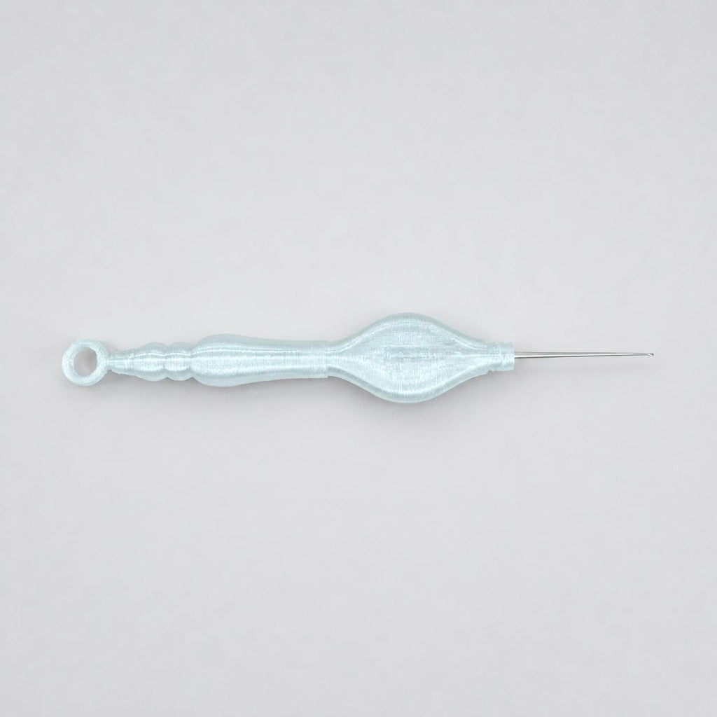 Portable Tatting Lace Hook, 3D-Printed Handle, Fine Metal Crochet Tool (0.4mm or 0.5mm)