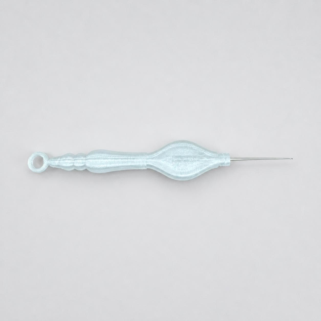 Portable Tatting Lace Hook, 3D-Printed Handle, Fine Metal Crochet Tool (0.4mm or 0.5mm)