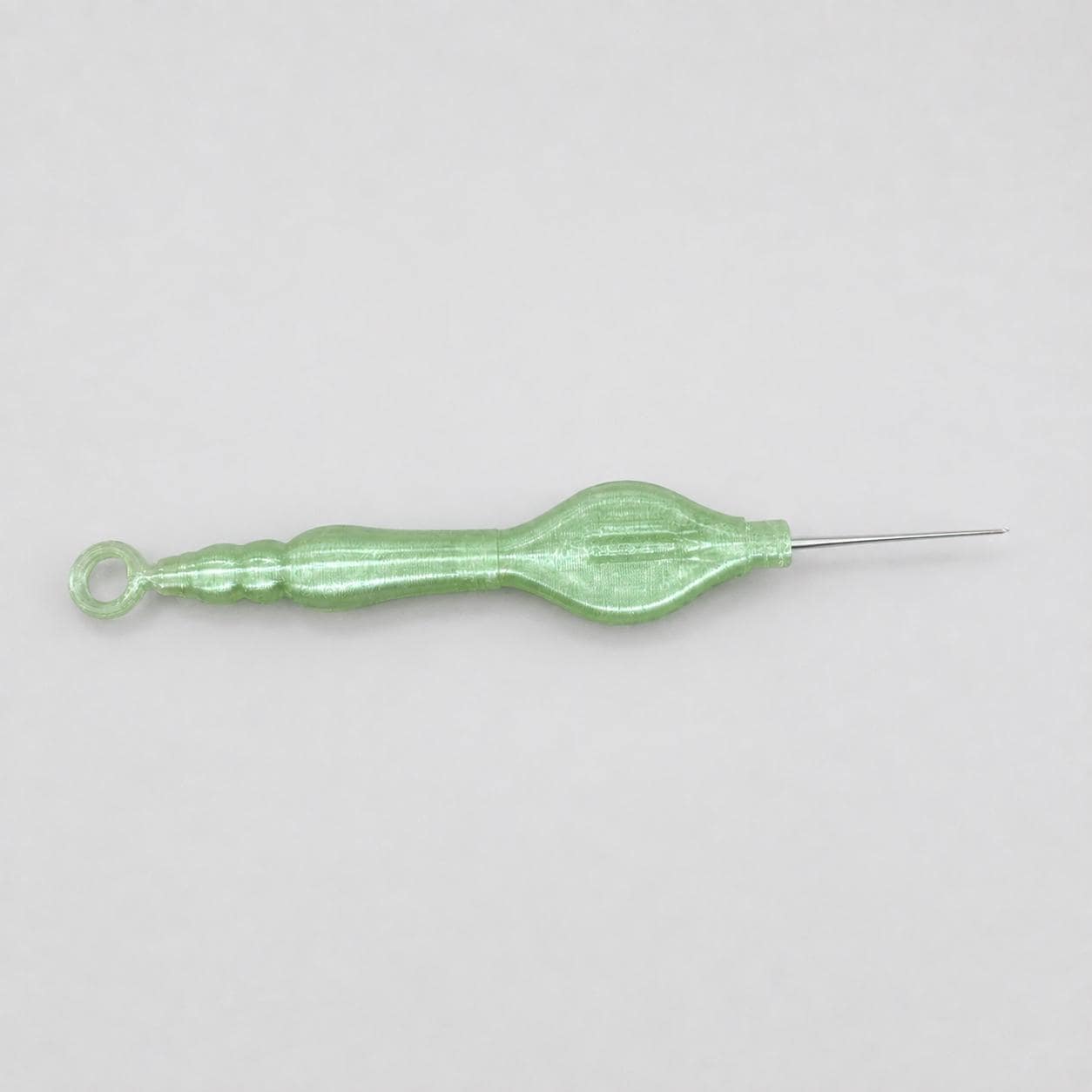 Portable Tatting Lace Hook, 3D-Printed Handle, Fine Metal Crochet Tool (0.4mm or 0.5mm)