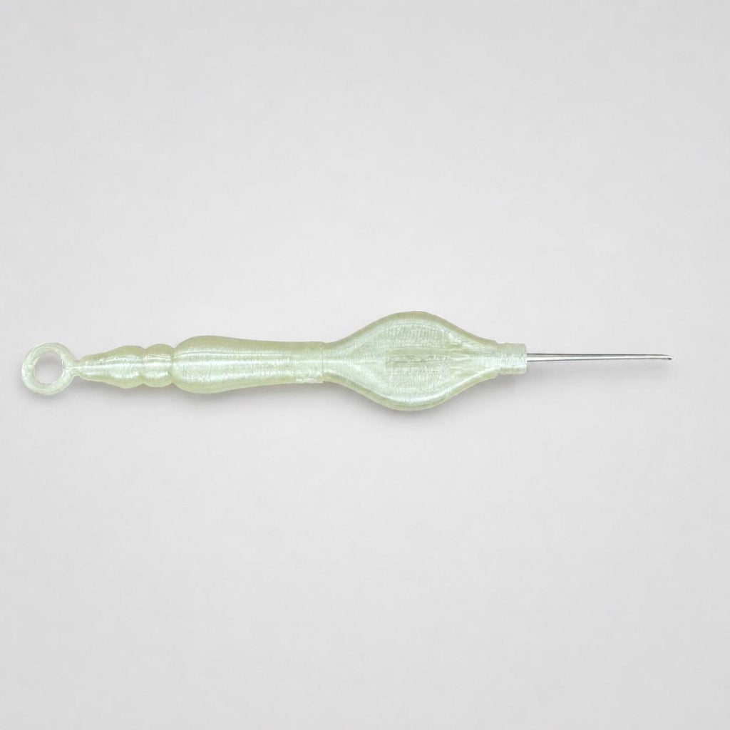 Portable Tatting Lace Hook, 3D-Printed Handle, Fine Metal Crochet Tool (0.4mm or 0.5mm)