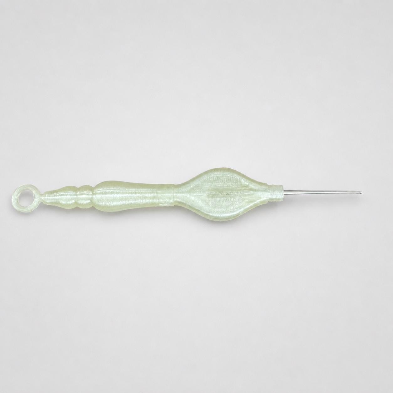 Portable Tatting Lace Hook, 3D-Printed Handle, Fine Metal Crochet Tool (0.4mm or 0.5mm)