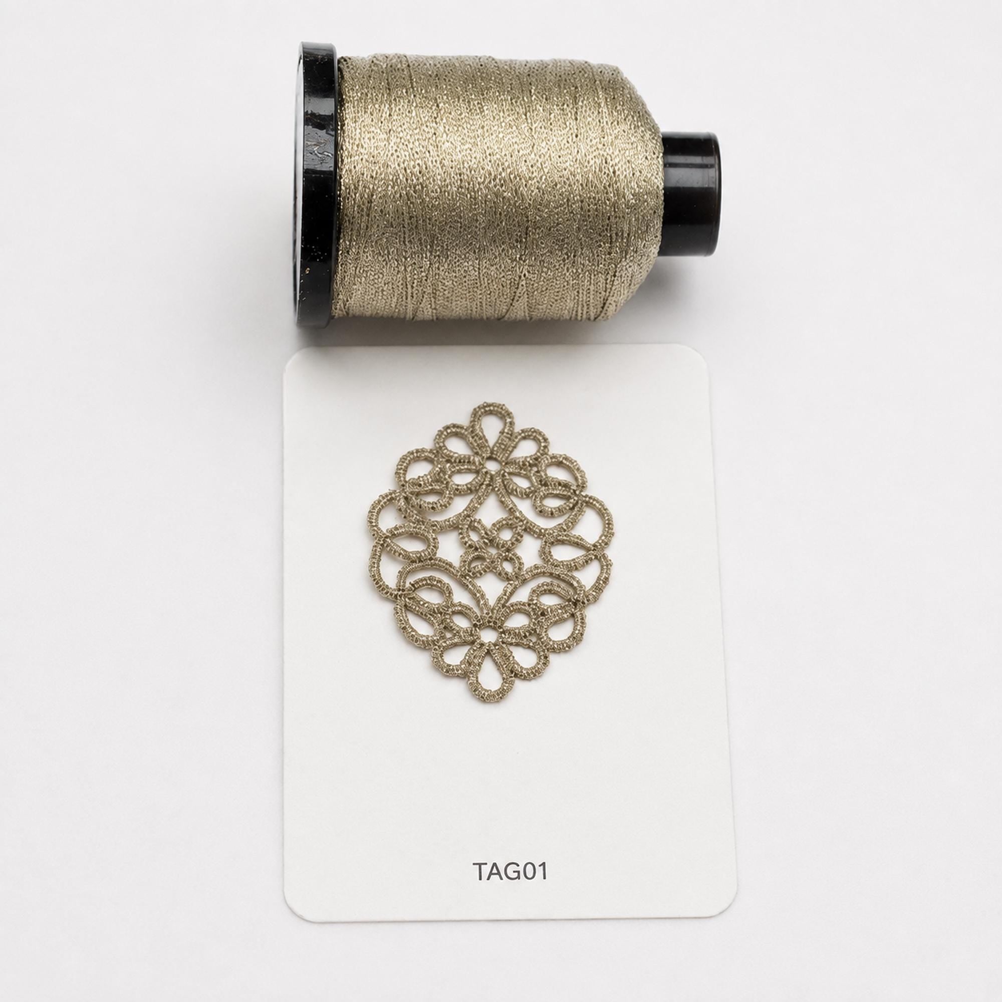 4-Ply Metallic Tatting Thread, 200m Jewelry Making Thread with Protective Finish for Shuttle Tatting and Lace