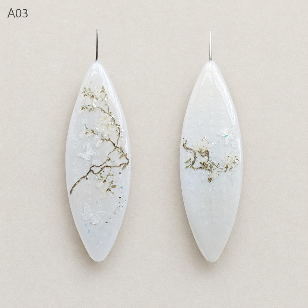Botanical Tatting Shuttle with 0.4mm Fine Hook for Frivolite Lace Making