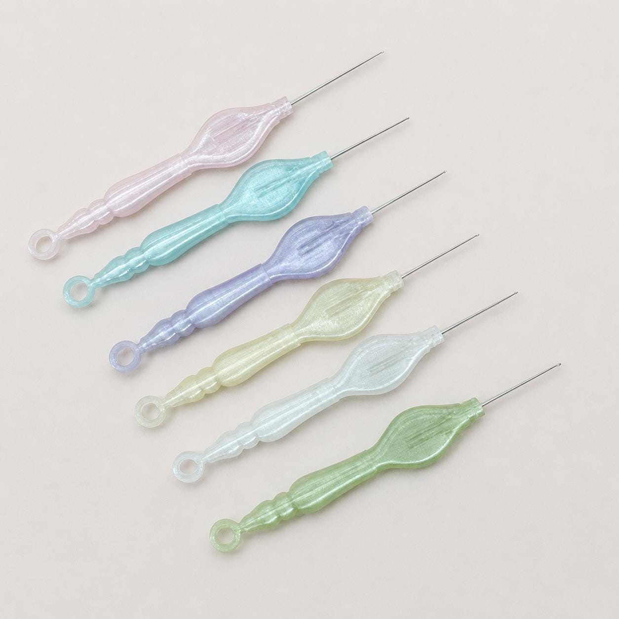 Portable Tatting Lace Hook, 3D-Printed Handle, Fine Metal Crochet Tool (0.4mm or 0.5mm)